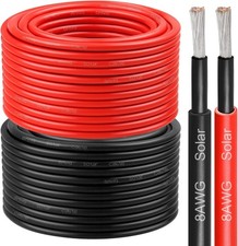 8 AWG Solar Cable 150FT Red Black Tinned Copper Wire for RV Marine Automotive