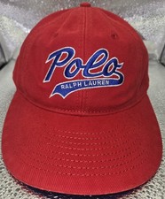 Polo Ralph Lauren Logo Leather Strap Red Hat