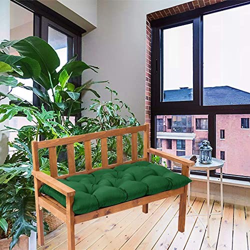 Waterproof Outdoor Bench Cushion, 48"x20", Swing Cushion 48x20 in Dark Green - Picture 6 of 7