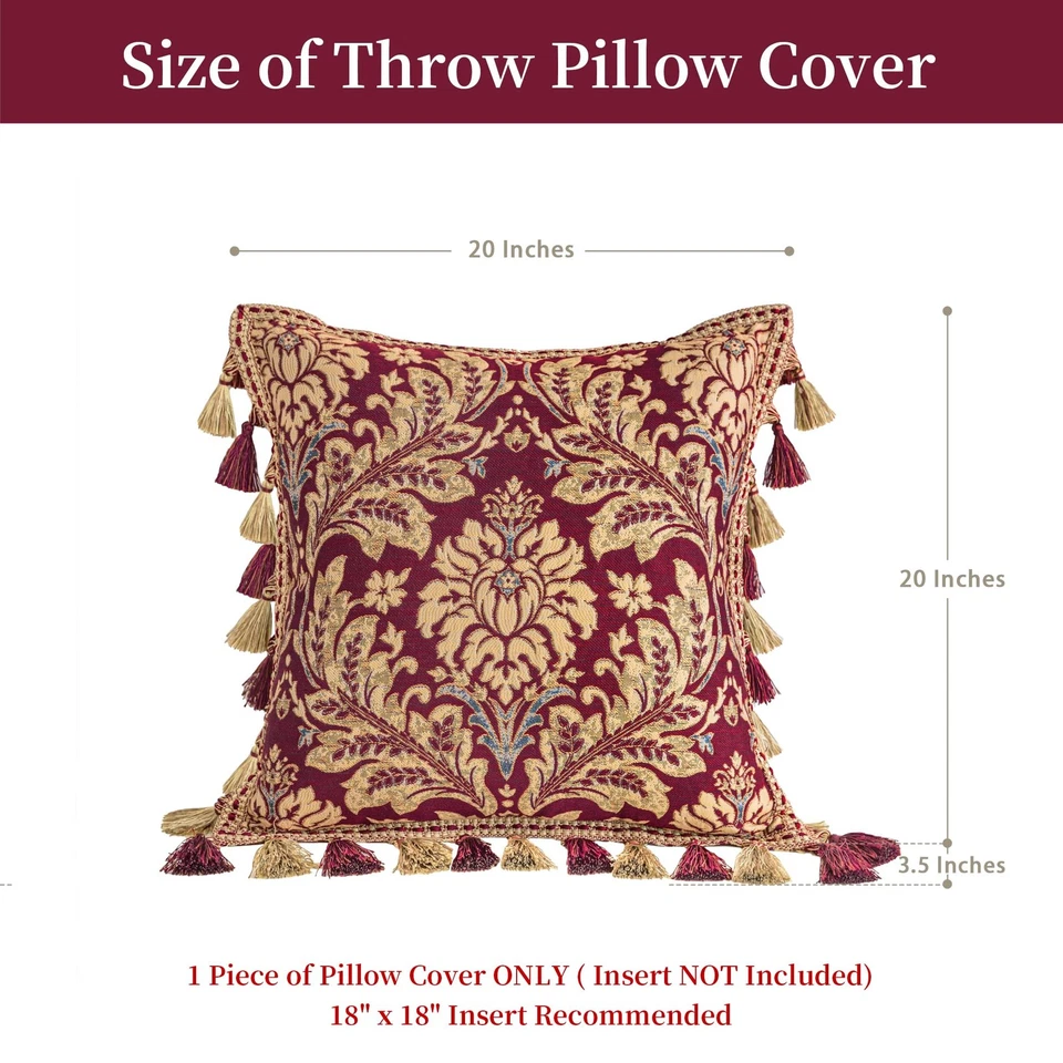 1 Piece Luxury Throw Pillow Covers 20x20 Inch, Damask Floral Decorative Pillo... - Image 2 of 4