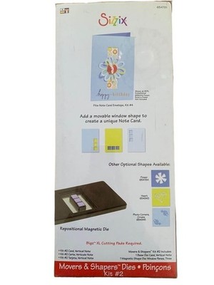 Sizzix Movers & Shapers Kit #2 Card Vertical Note Magnetic Die Bigz XL 