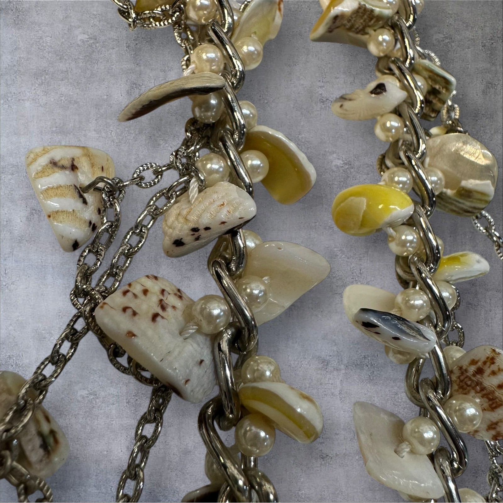 Express 36" Shell Statement Necklace Multi Strand… - image 5