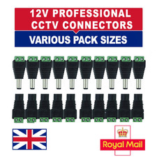 CCTV CAMERA Power Balun Connector Cable Adapter Jack Plug 12V DC Male Female