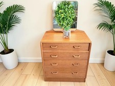 Mid Century G Plan Brandon Oak Chest of Drawers + Mirror Vintage 1950 VGC