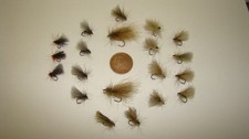 (20) Adult Caddis Dry Fly Assortment Sizes #18 -thru- #10 Eastern/Western [A170]