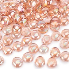 1 LB Pink Flat Glass Marbles, Vase Fillers 16 Ounces, Light