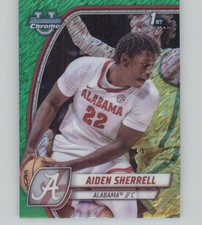 2024-25 Bowman University Chrome #3 Aiden Sherrell Green Shimmer Refractor