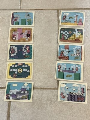 1989 O Pee Chee Nintendo SUPER MARIO BROS 2  10 Screens Scratch-Off Card Set NM