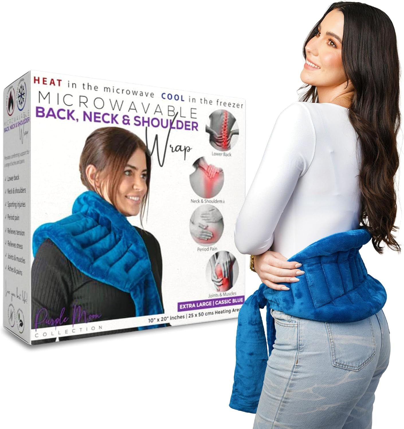 XL Microwave Heating Pad for Back Pain Relief with Secure Ties