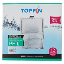 Top Fin Silenstream Large PF-L Filter Cartridges Refill, 12 Count - White/Black