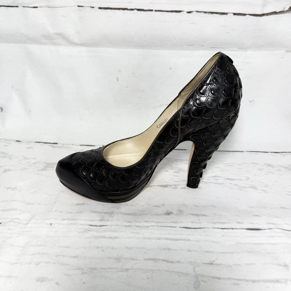 Christian Dior Shoes Women’s 39 US 9 Black Platform Pumps Python Scale Leather - Image 4 of 4