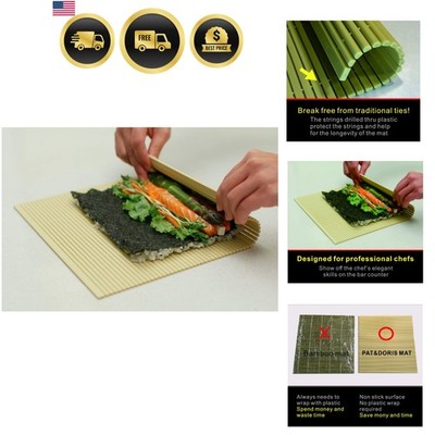 Professional Non-stick Sushi Mat Plastic Sushi Rolling Mat Sushi Mat Roller M...