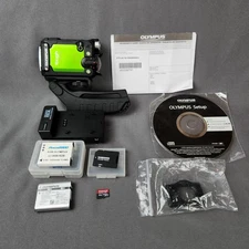 Olympus Stylus TG-Tracker Tough 4K Action Camera Green GPS Wi-Fi w/ Grip Bag