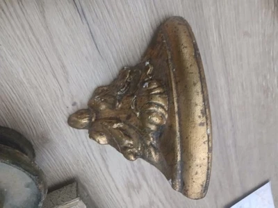 Jolie petite Console d'Applique ancienne en stuc Sculpté Doré Style Louis XV - Photo 1/4
