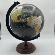 Table Top World Globe Black Decorative Desk Decor Tabletop Display Small 5 Inch
