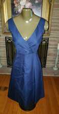 J Crew Dress Navy 100% Cotton Sleeveless Sheath Knee Length Back Zip size 2