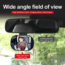 Car Rearview Baby Mirror, Wide Angle Convex Mirror Clip-on Mirror Universal