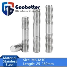 M6-M10 Exhaust Manifold Studs Double End Threaded Screws Bolt Stainless Steel