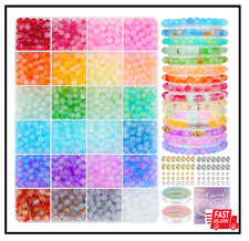 Glass Beads for Bracelets 1400pcs Bracelet Making Kit 6mm Glass Bead for Jewelry