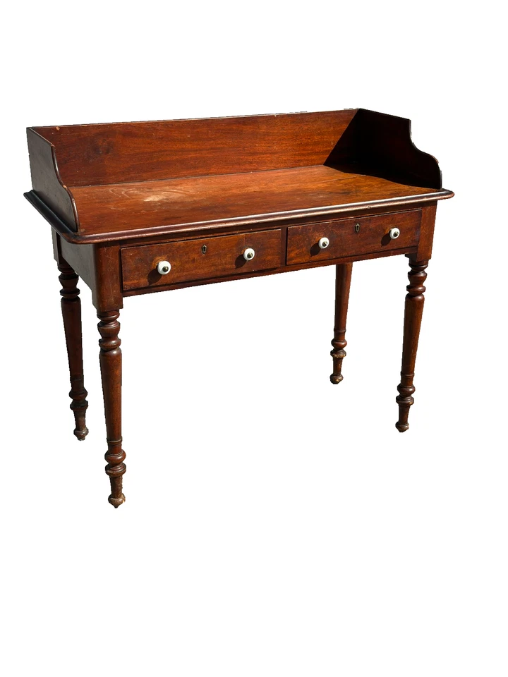 Antique hunt board sheraton foyer table two drawer stand gallery 1820 walnut - Image 2 of 4