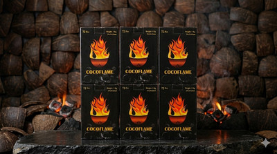6 Box Premium Coconut Shell Hookah Charcoal 6KG/13.2LB 432 Cubes Natural Shisha