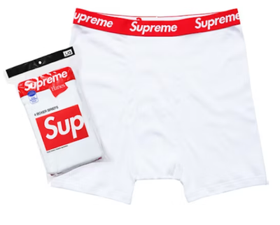 Supreme Hanes Boxers Black / White 4 Pack S-XL | eBay