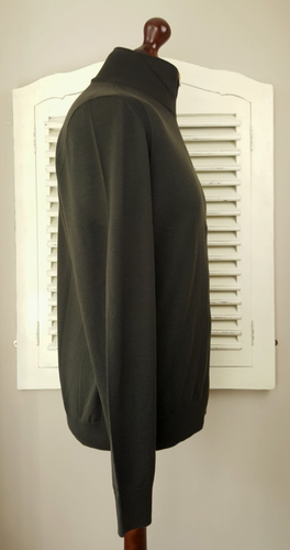 BNWT Paul Smith Pure Merino Wool Military Green Full Zip Cardigan (L) RRP £250 - Picture 7 of 12
