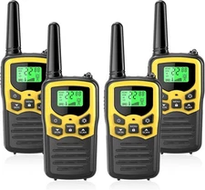 4 PACK Long Range 100 mile Walkie Talkie Two Way Radio Charge Headset Waterproof