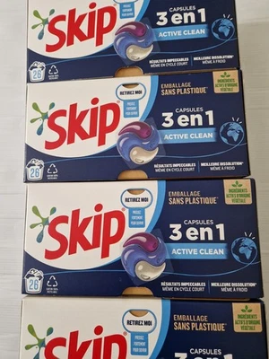 Lot de 4 X 26 dosettes Lessive Skip 3 en 1 Active Clean - Photo 1/4