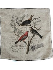 Beautiful Song Birds Tree Branch Pillow Covers 18" x 18" Set of 2 Rest