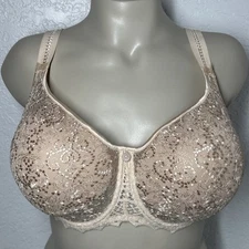 Empreinte Cassiopee Underwire Unpadded Bra 34G Creamy Beige Floral Charm