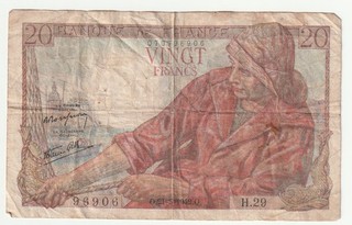 20 Francs 1942 Frankreich.
