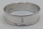 Vintage Sterling Silver Napkin Ring "S" initial engraving, 11 grams