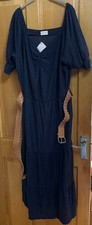 New Together size 24 midi/maxi textured dress, short puff sleeves & belt