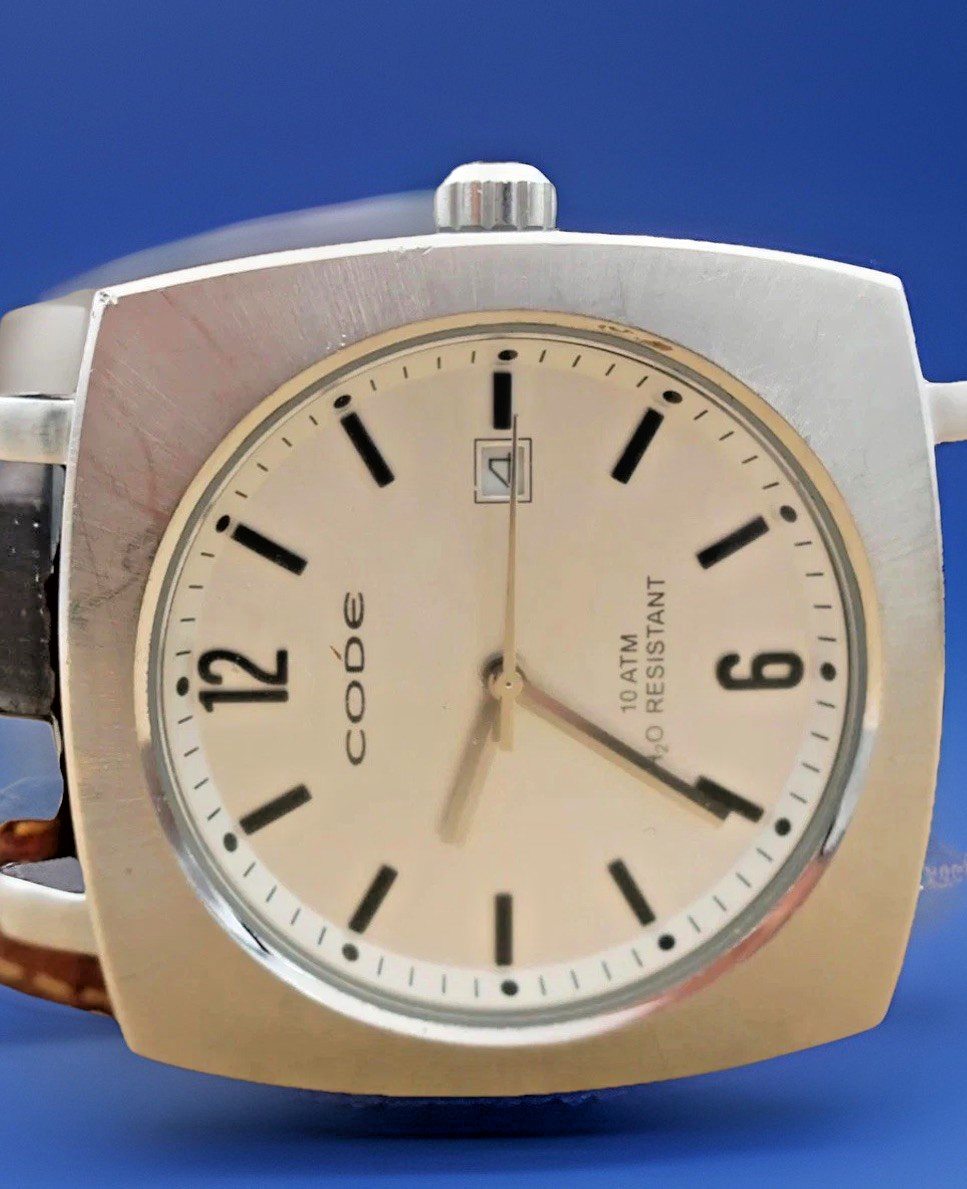 Retro Code Watch Square Case Original Leather Str… - image 3