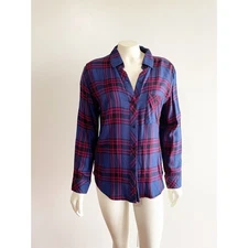 Rails Hunter Button Down in Raspberry, Royal & Black Small