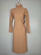 EXPRESS Size XS Women's Brown Winter Dress Thick Ribbed Mock Neck High Collar
