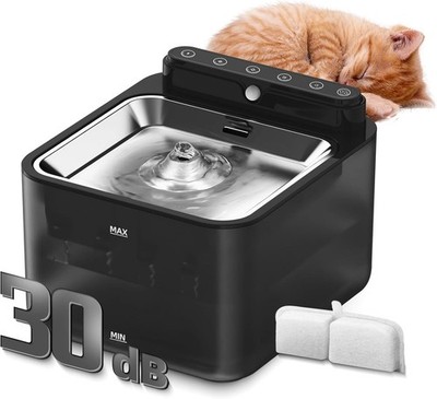 Kabelloser Katzenbrunnen zum Trinken: Katzenbrunnen aus Edelstahl - 3,2 l/108