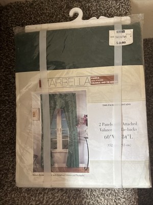 Vintage 1990s Window Curtains 2 Panels Set From Ames Department Stores