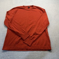 J.Crew Men's Rugged Merino Wool Blend Crewneck Sweater Orange L