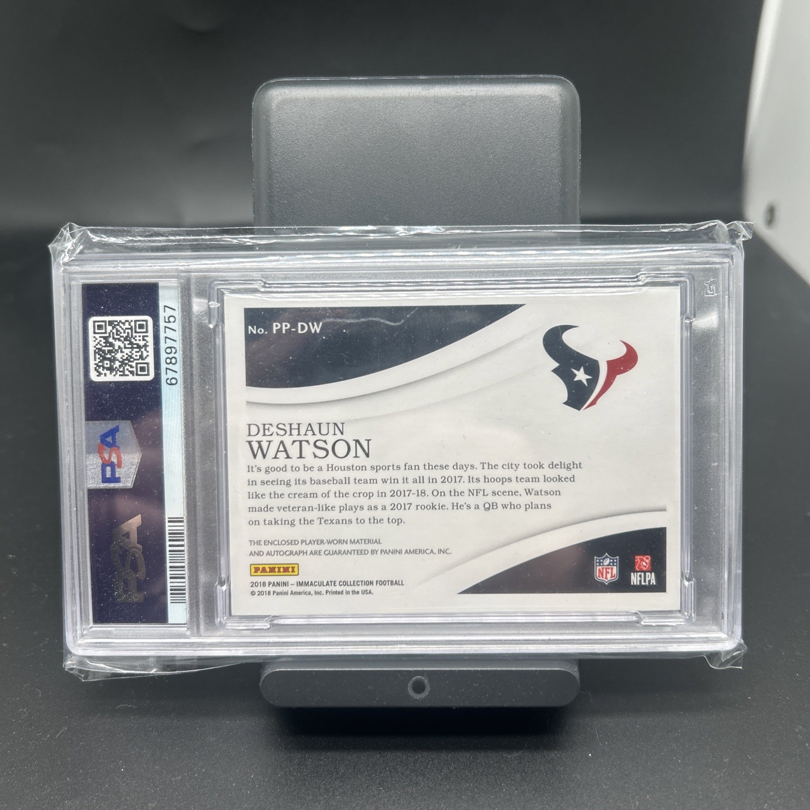 Deshaun Watson 2018 Panini Immaculate Premium Patch Auto /25 PSA 8 Texans Browns view 4