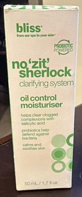 Bliss  No Zit  Sherlock Clarifying System Oil Control Moisturizer 1.7oz NEW VTG