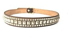 JOED Vintage Leather Belt Upcycled Usa Size 37 L Taupe Grey BrownPyramid Studded