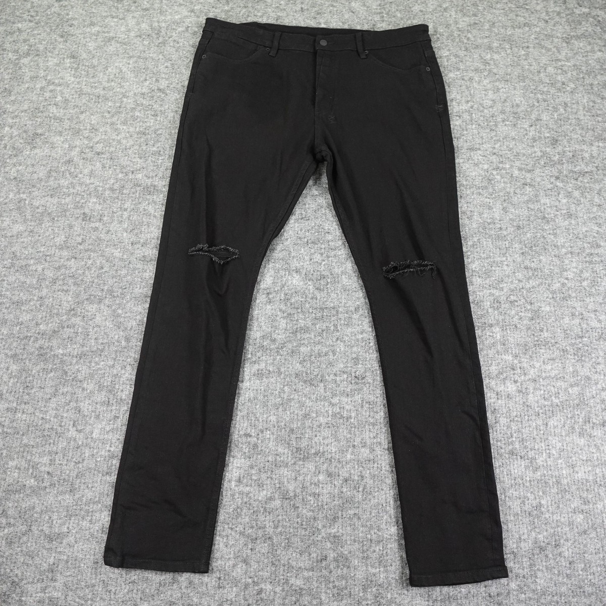 Ksubi Jeans Mens 38 Van Winkle Ace Slice Black Distressed Stretch