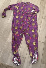 Joe boxer Purple monkey one piece PJ with heart and banana print