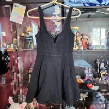 Express Sleeveless Low V Mini Dress Black