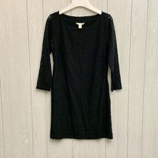 Banana Republic Petite Black Lace Boatneck Dress 4P NWT