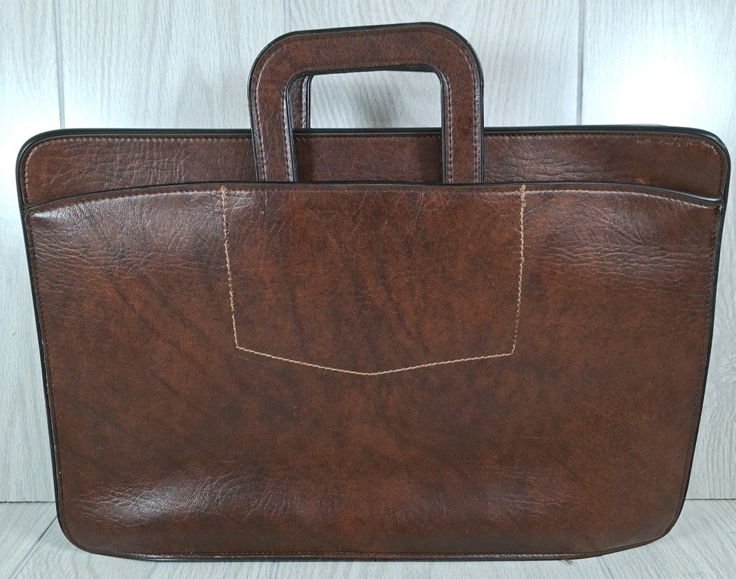 Vintage Pegasus Leather Legal Portfolio Briefcase Document Messenger Bag Usa