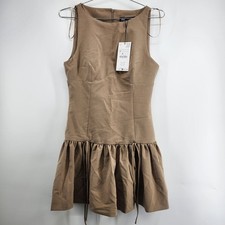 ZARA Women's Medium Tan Sleeveless Skirt Dress NWT