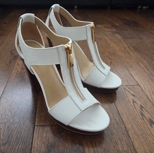 Michael Kors Optic White Berkley Leather Sandals Size 6.5